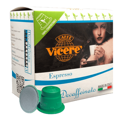 50 Compostable Nespresso Decaffeinated Compatible Capsules